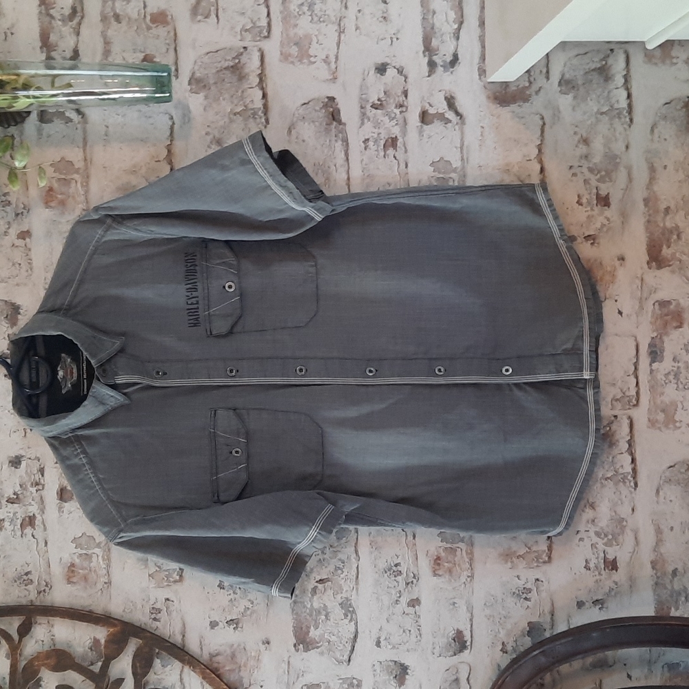 Harley-Davidson Men's Black Chambray Shirt